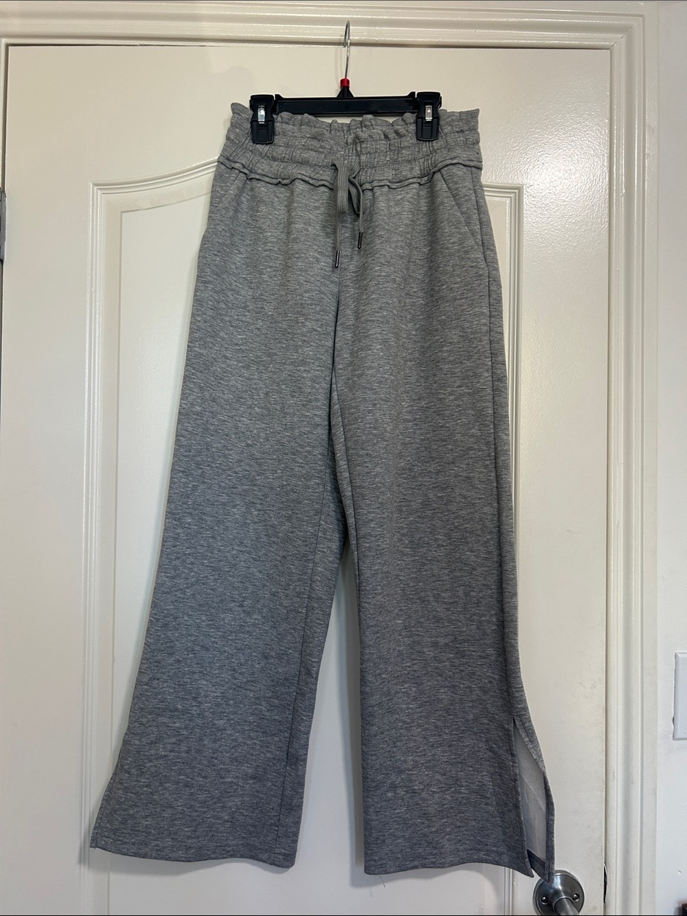 Kids Gray Wide-Leg Drawstring Sweatpants